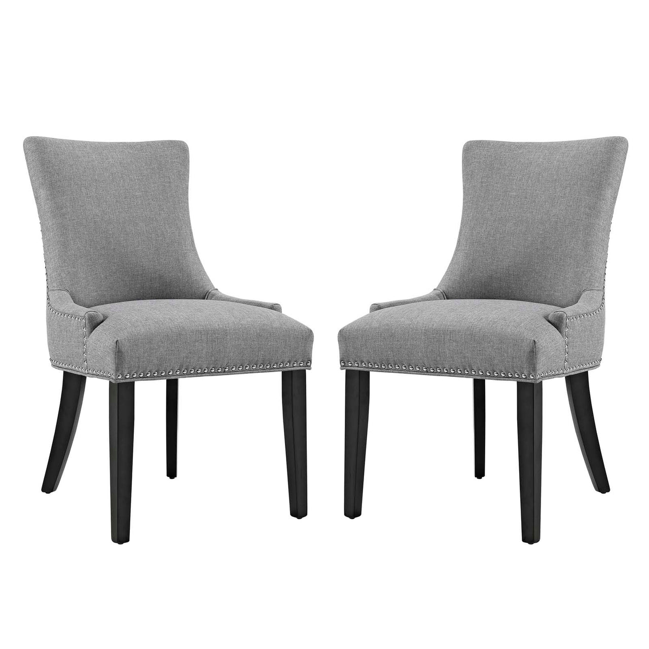 Marvelle Upholstered Dining Chair Set of 2, Light Gray