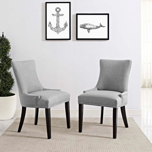 Marvelle Upholstered Dining Chair Set of 2, Light Gray