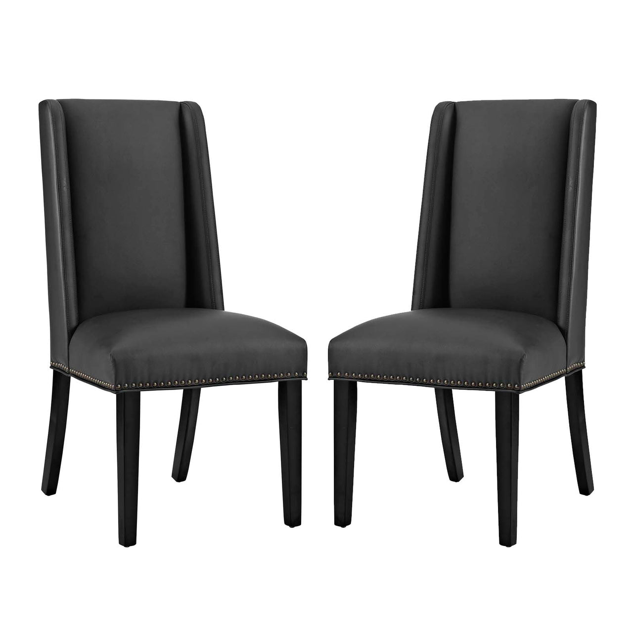 Bellare Eco-Leather Dining Chair Set of 2, Black