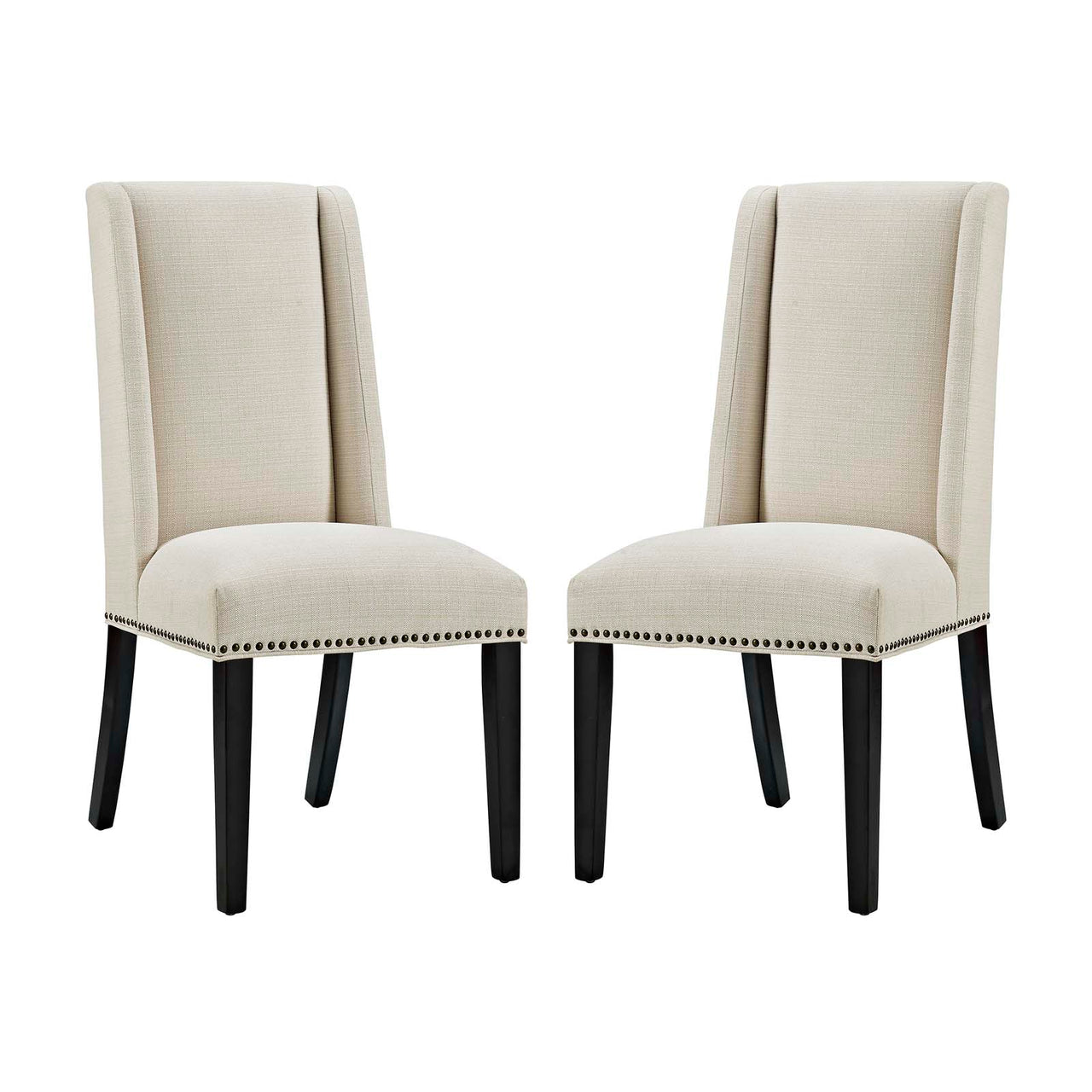 Bellare Fabric Dining Chair Set of 2, Beige