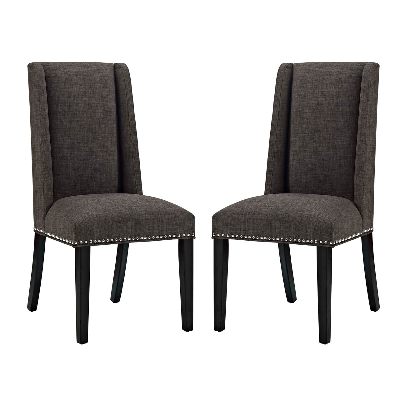Bellare Fabric Dining Chair Set of 2, Brown