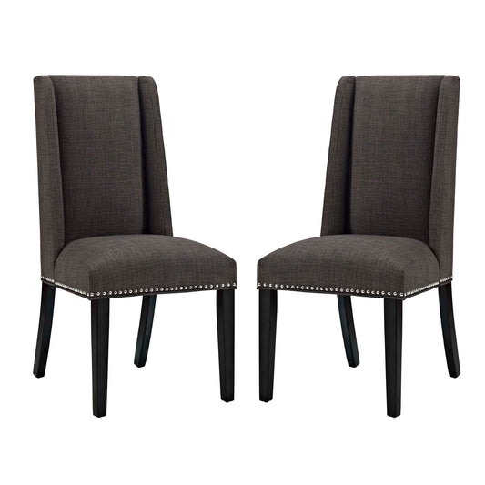 Bellare Fabric Dining Chair Set of 2, Brown