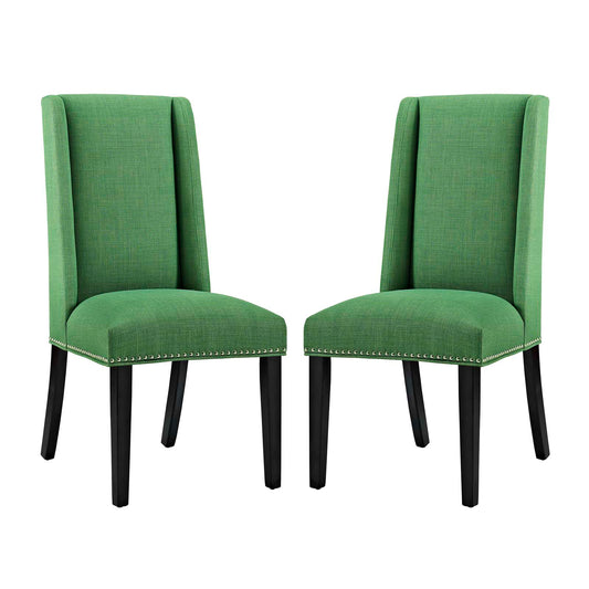 Bellare Fabric Dining Chair Set of 2, Green