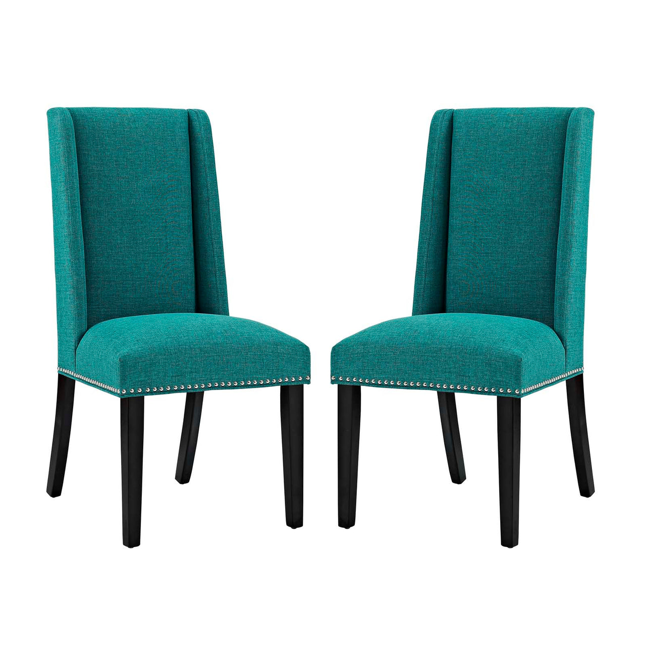 Bellare Fabric Dining Chair Set of 2, Teal