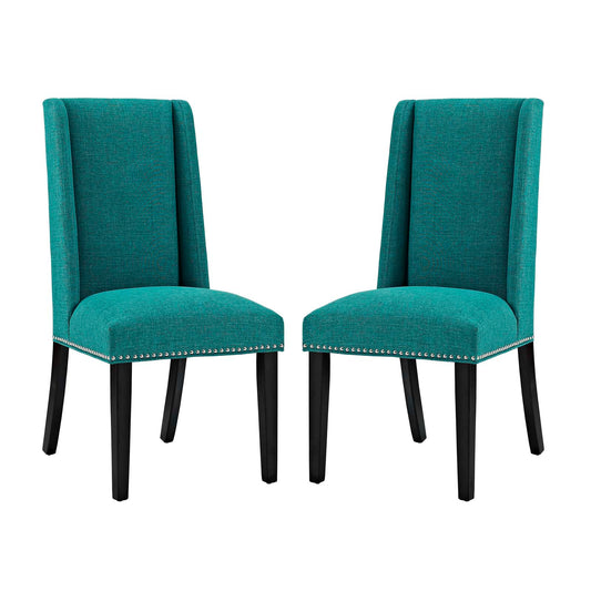 Bellare Fabric Dining Chair Set of 2, Teal