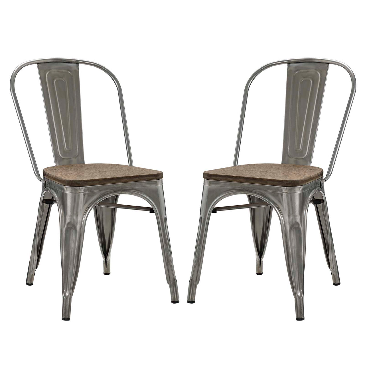 Vintage Flair Dining Chair Set of 2, GunMetal