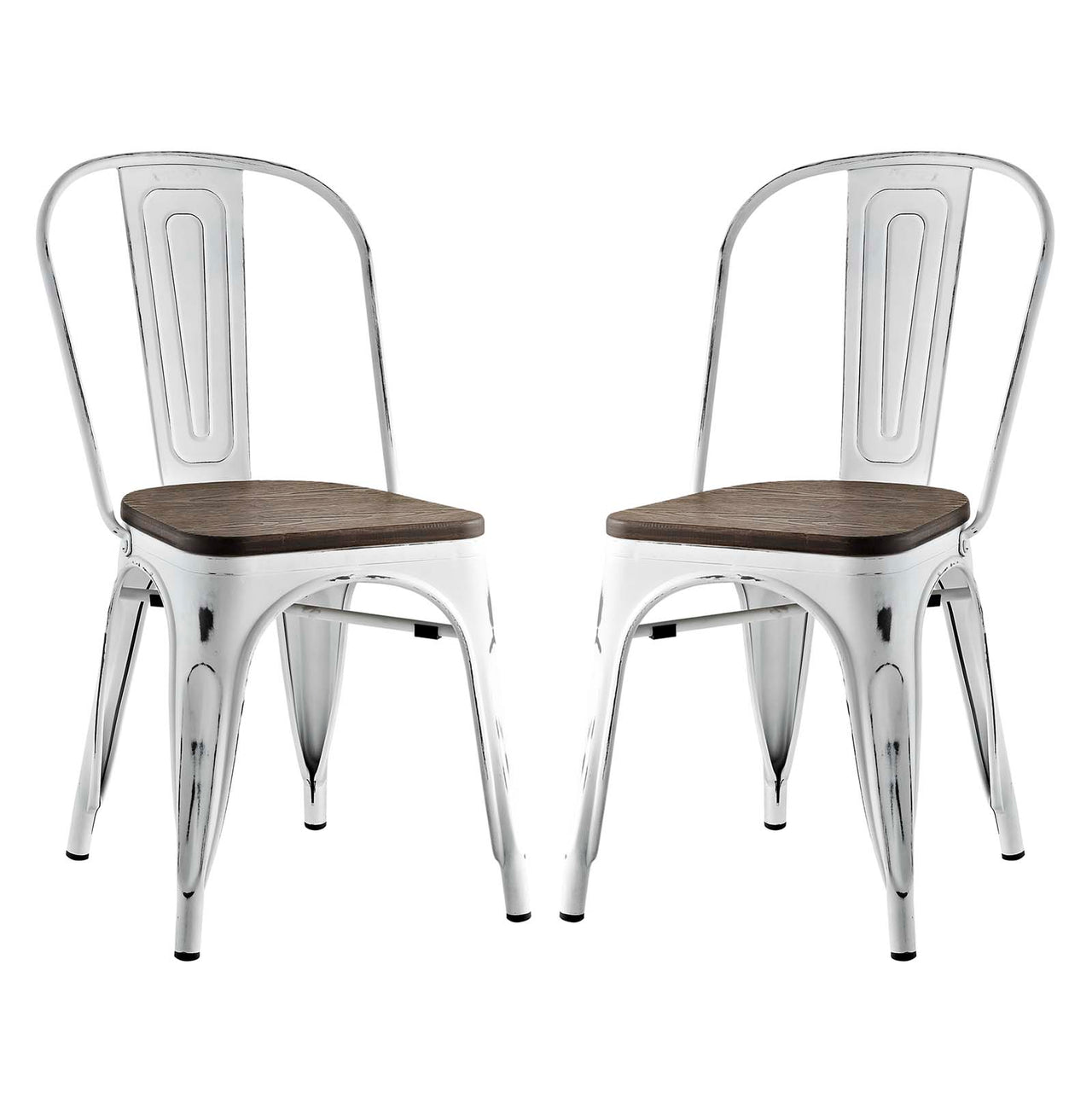 Vintage Flair Dining Chair Set of 2, White