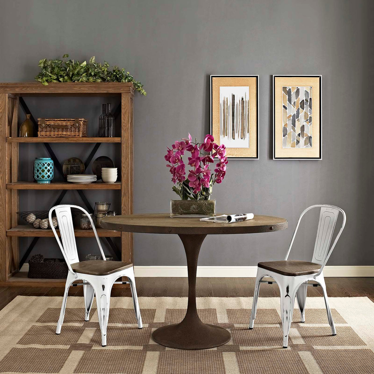 Vintage Flair Dining Chair Set of 2, White