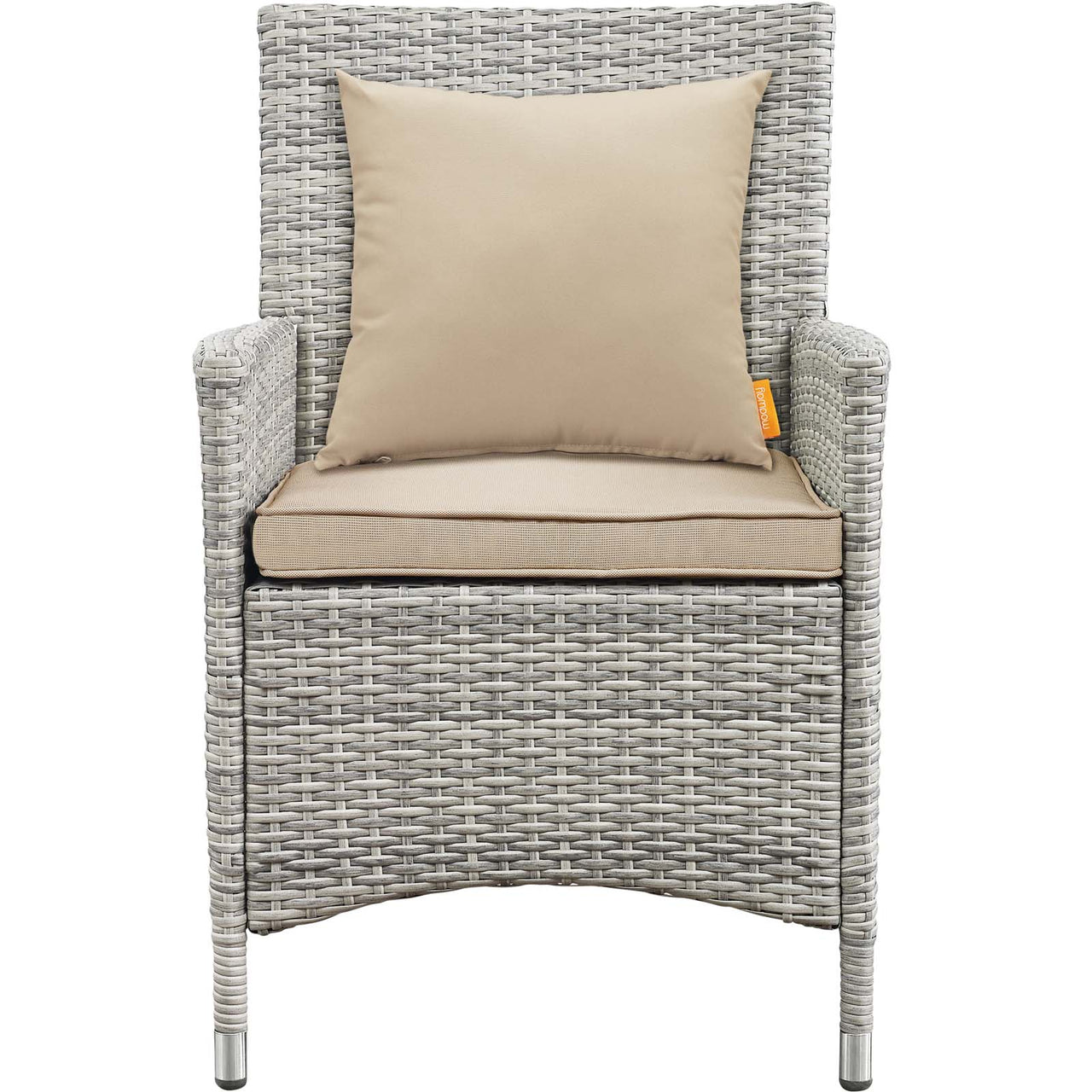 Briallen 4-Piece Alfresco Conversation Set w/ Pillows, Light Gray & Beige