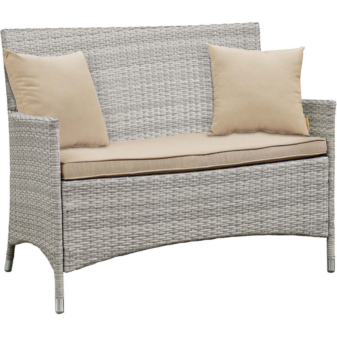 Briallen 4-Piece Alfresco Conversation Set w/ Pillows, Light Gray & Beige