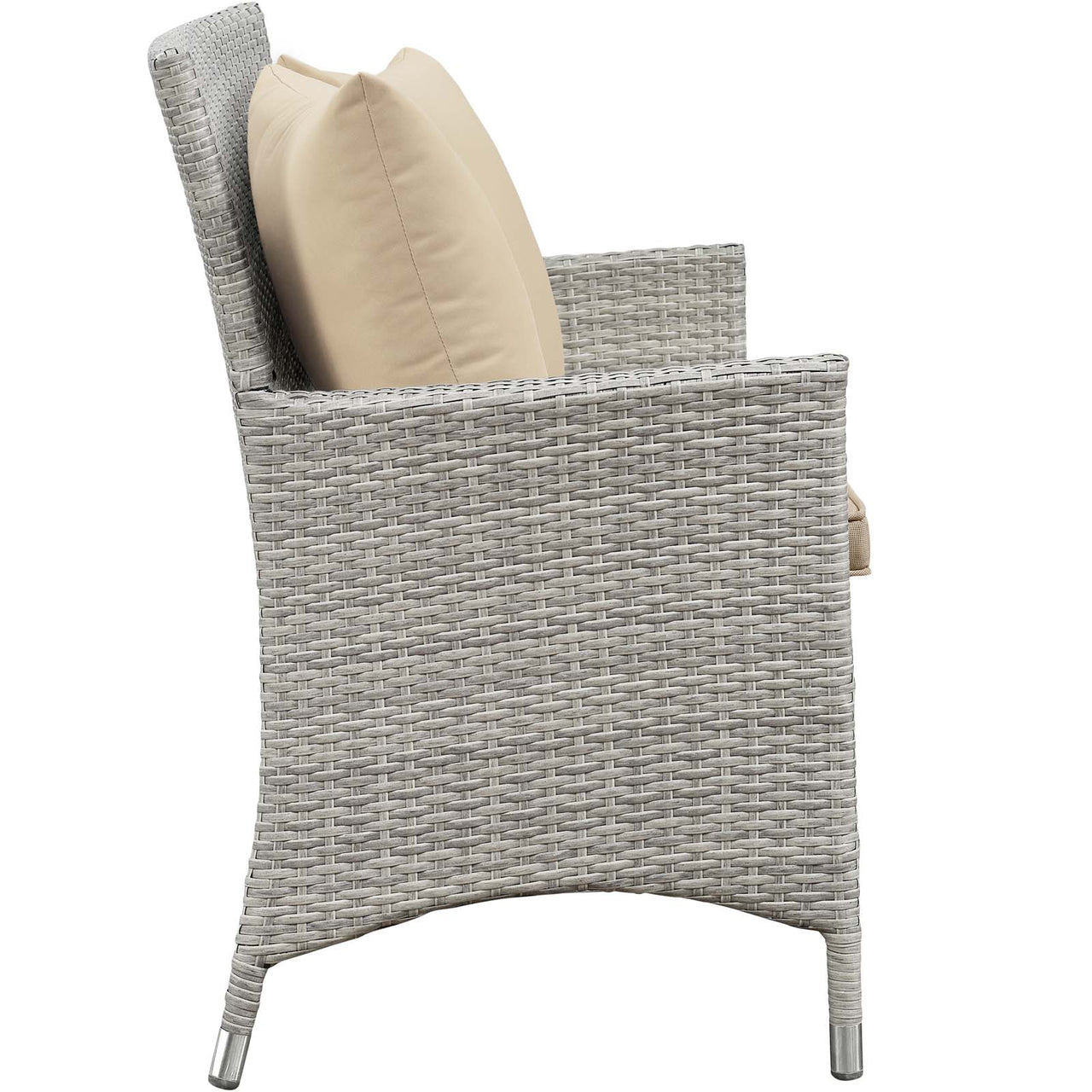 Briallen 4-Piece Alfresco Conversation Set w/ Pillows, Light Gray & Beige