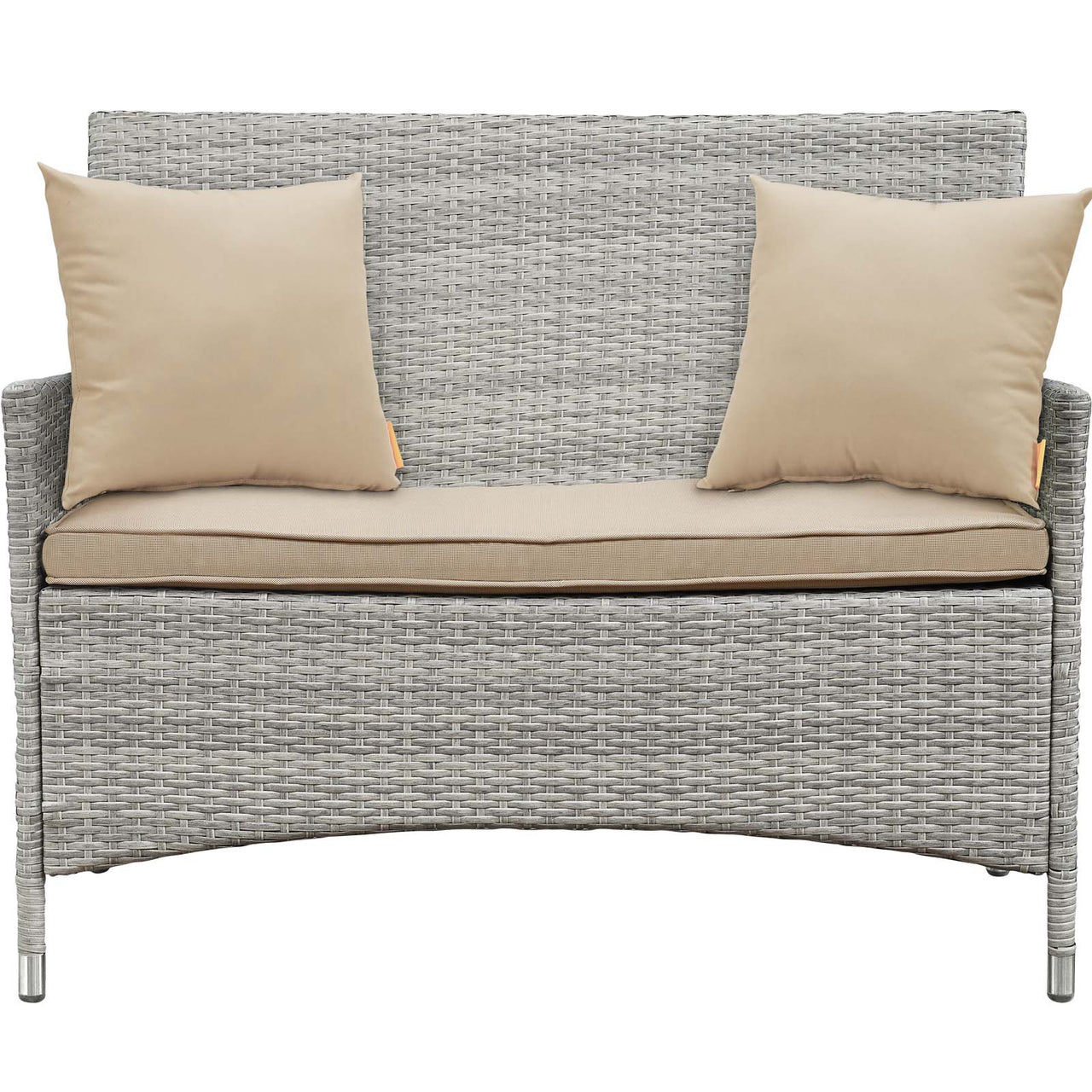 Briallen 4-Piece Alfresco Conversation Set w/ Pillows, Light Gray & Beige