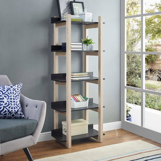 Avenith Bookcase, Natural Wood & Black