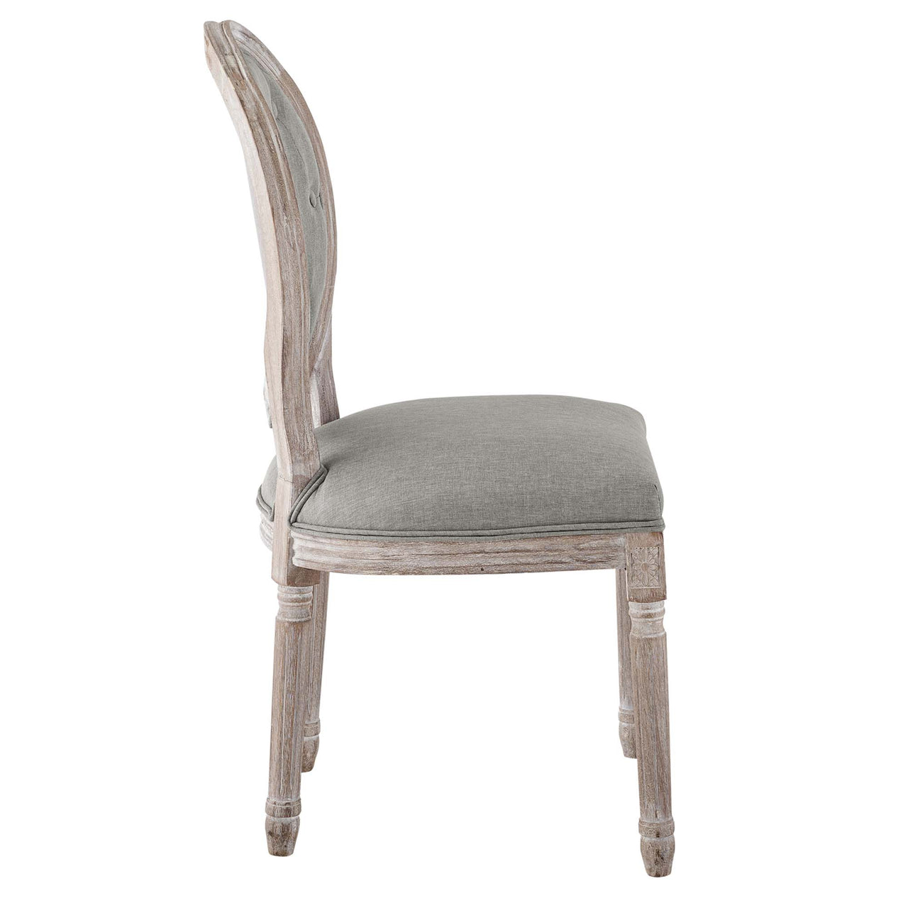 Genevre Upholstered Dining Chair, Light Gray