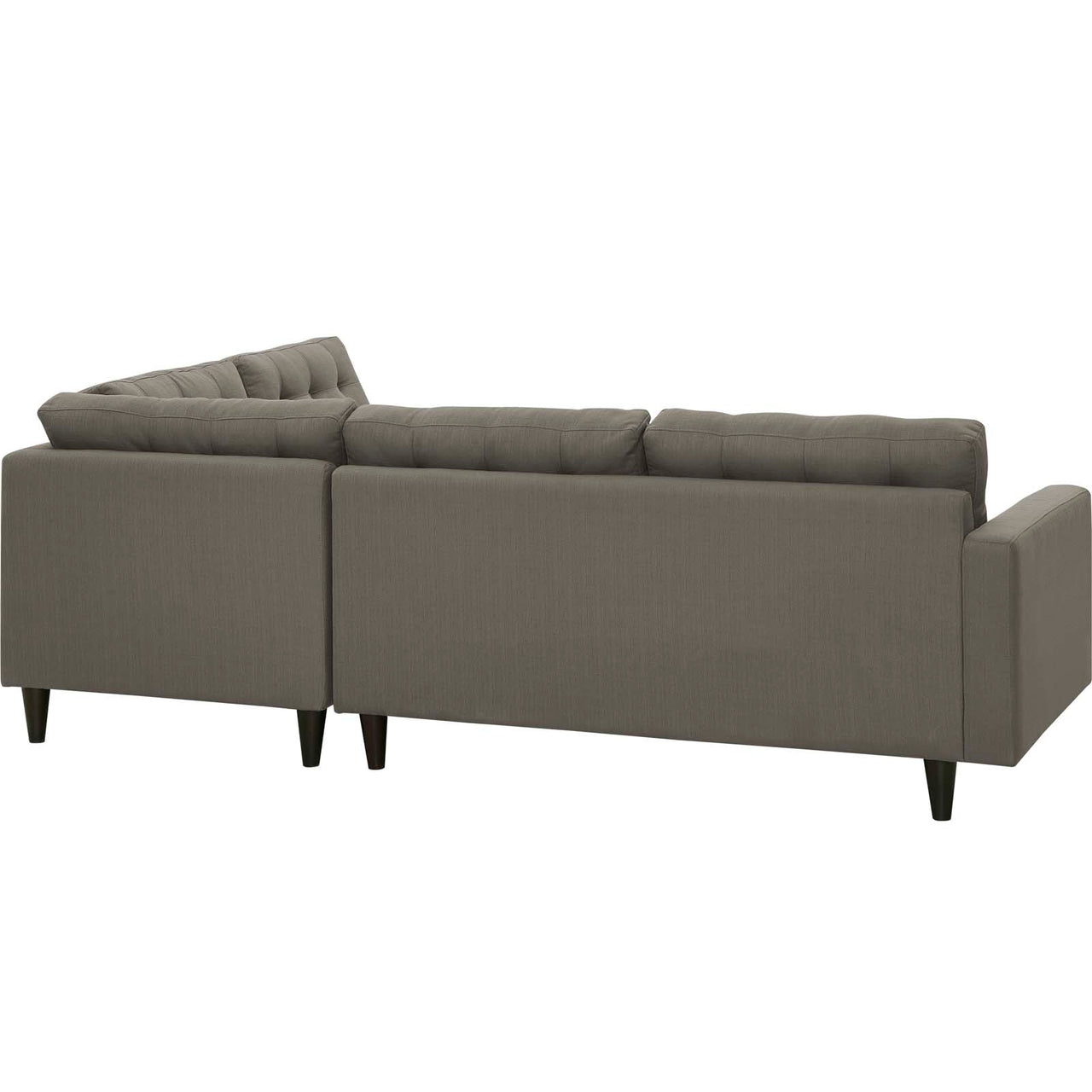 Dynasty 2-Piece Fabric Right Facing Bumper Sectional, Granite