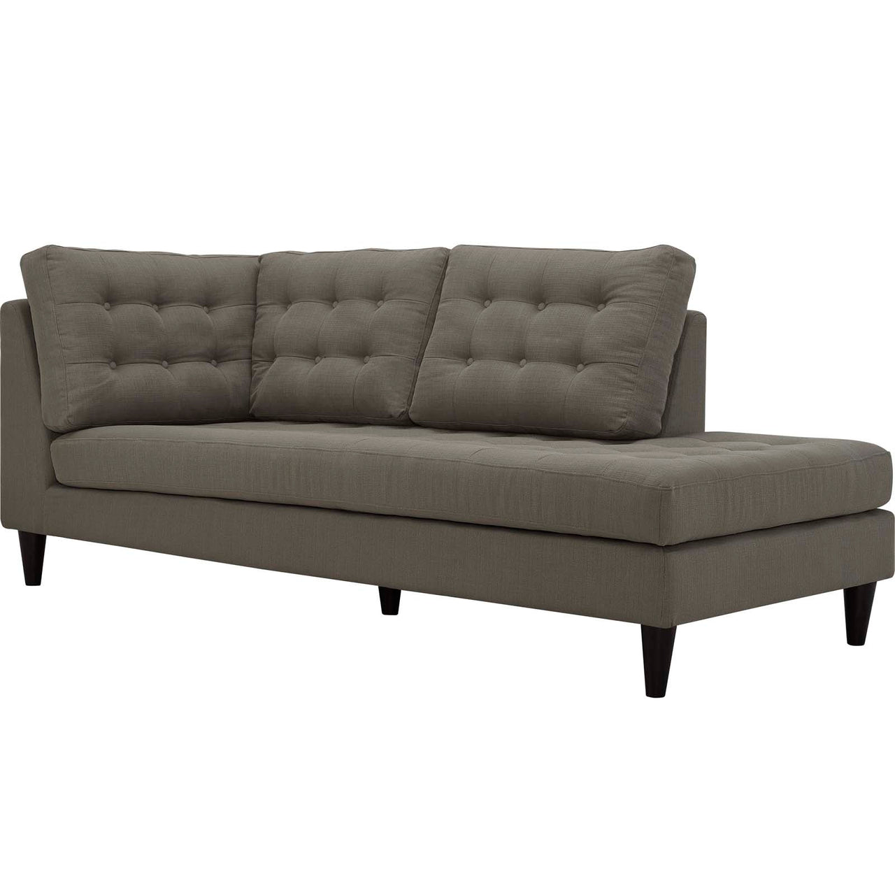 Dynasty 2-Piece Fabric Right Facing Bumper Sectional, Granite