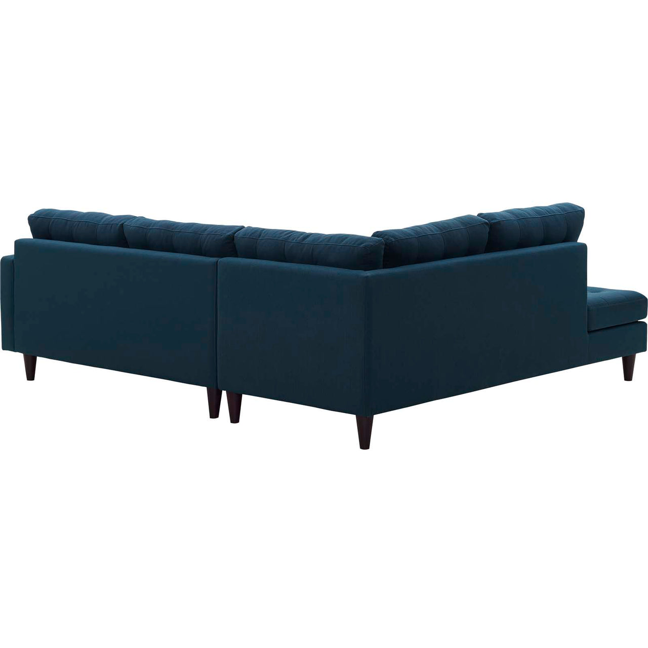 Dynasty 2-Piece Fabric Left Facing Bumper Sectional, Azure