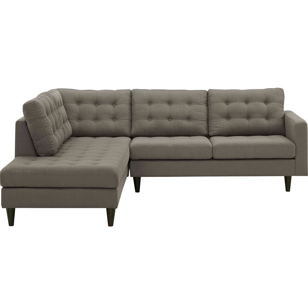 Dynasty 2-Piece Fabric Left Facing Bumper Sectional, Granite