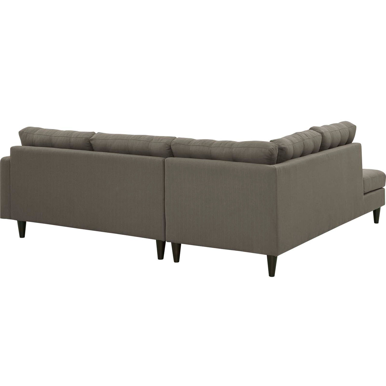 Dynasty 2-Piece Fabric Left Facing Bumper Sectional, Granite