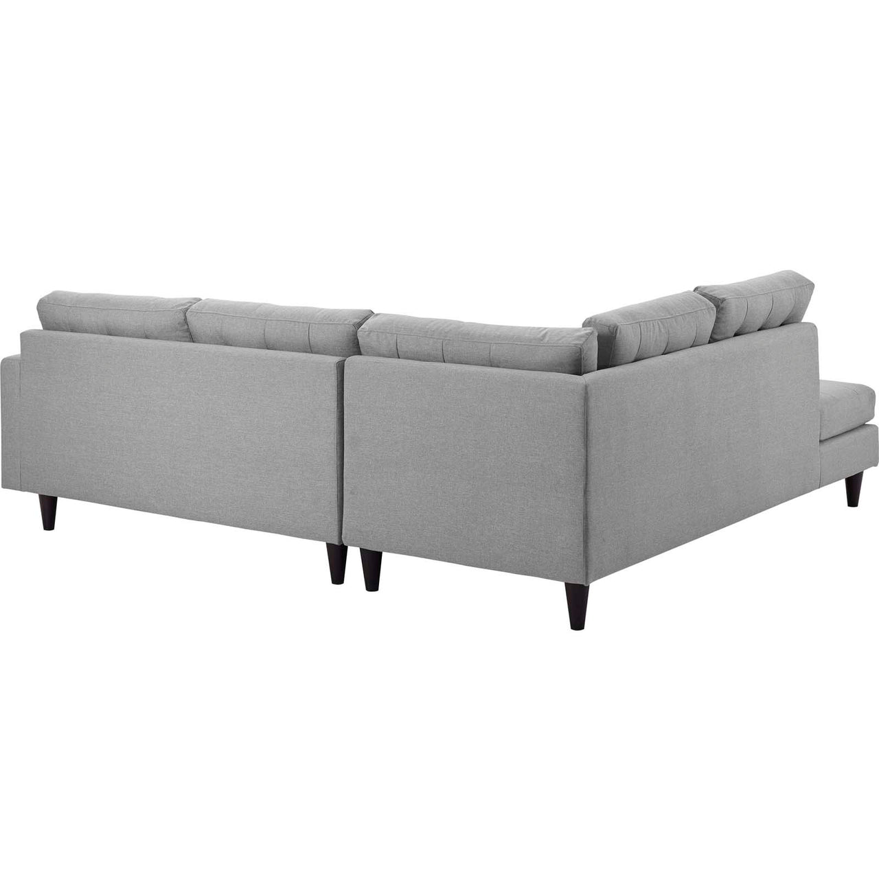 Dynasty 2-Piece Fabric Left Facing Bumper Sectional, Light Gray