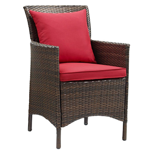 Condura Alfresco Woven Dining Armchair, Brown & Red
