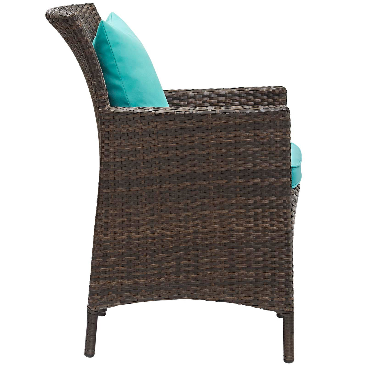 Condura Alfresco Woven Dining Armchair, Brown & Turquoise