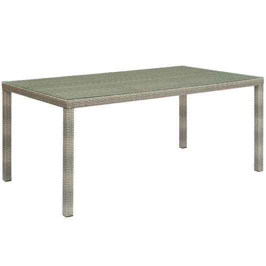 Condura 70" Alfresco Woven Dining Table, Light Gray