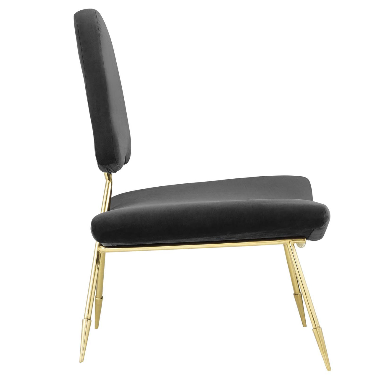 Direction Velvet Lounge Chair, Black