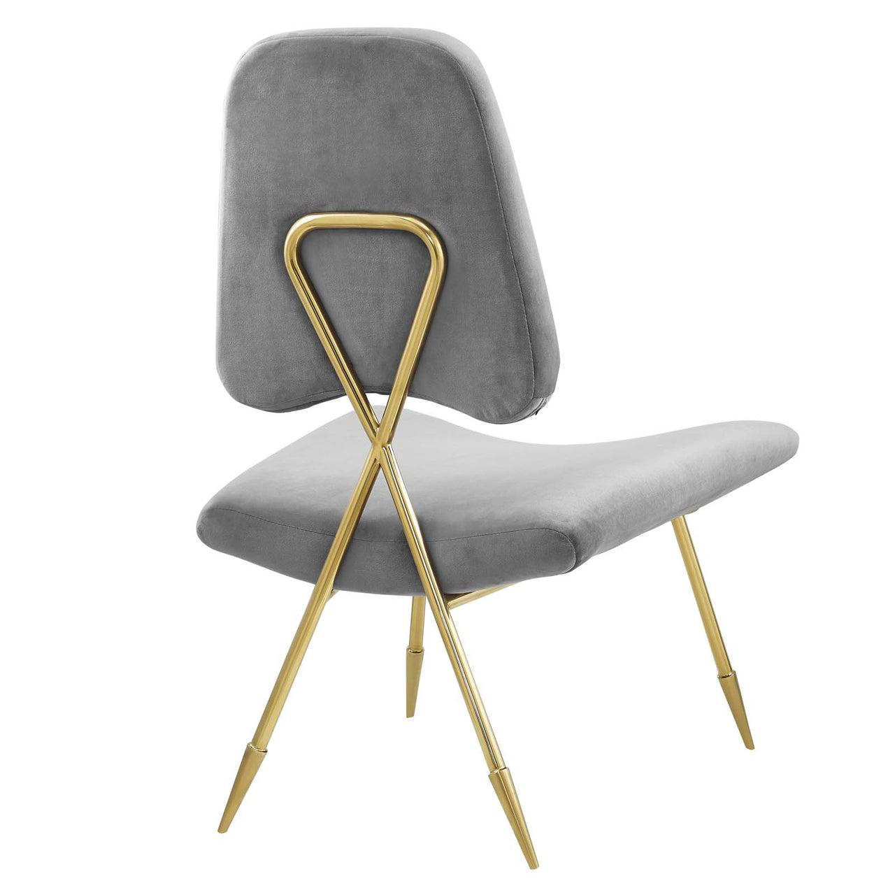 Direction Velvet Lounge Chair, Gray