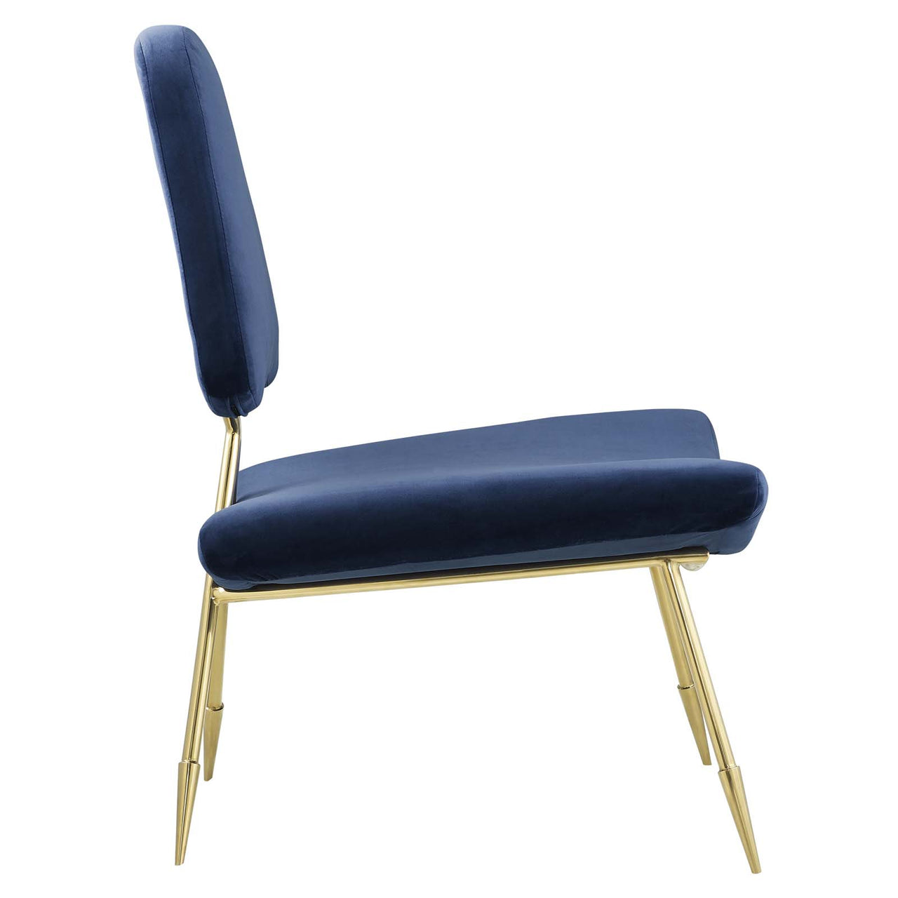 Direction Velvet Lounge Chair, Navy