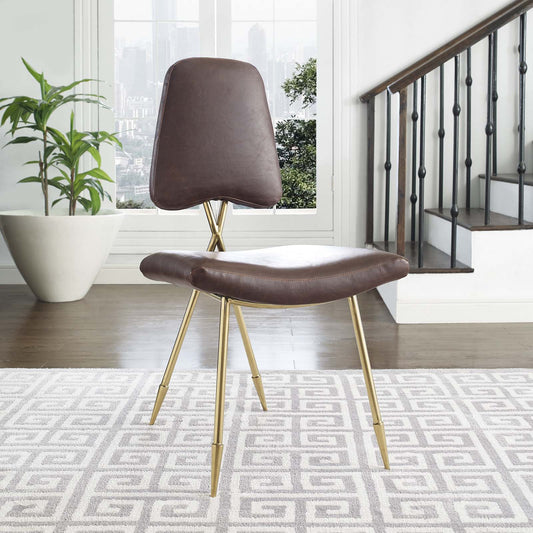 Direction Faux Leather Dining Chair, Brown