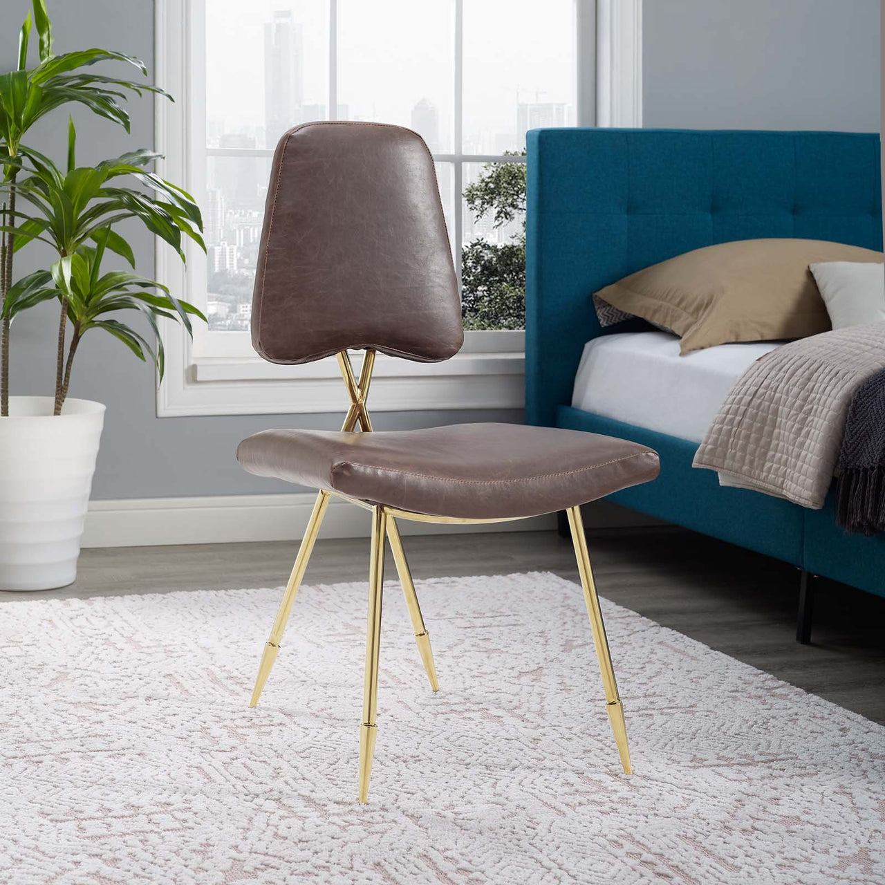 Direction Faux Leather Dining Chair, Brown