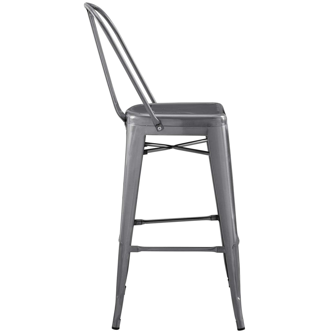 Vintage Flair Bar Side Stool, Gunmetal