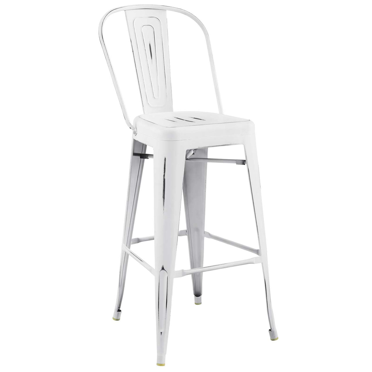 Vintage Flair Bar Side Stool, White