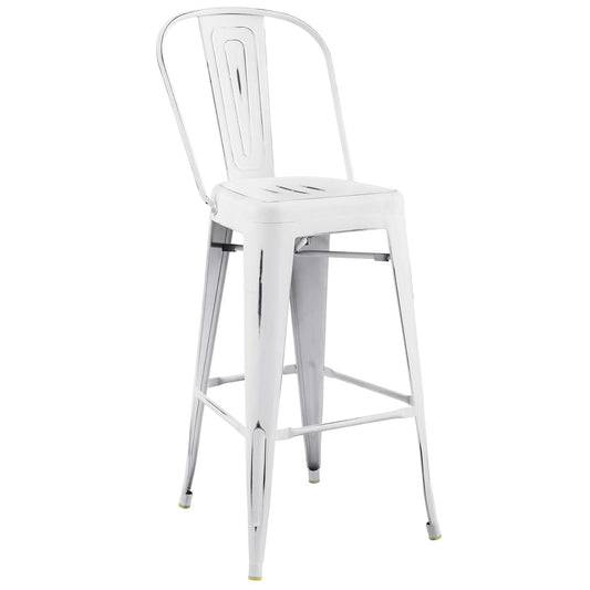 Vintage Flair Bar Side Stool, White