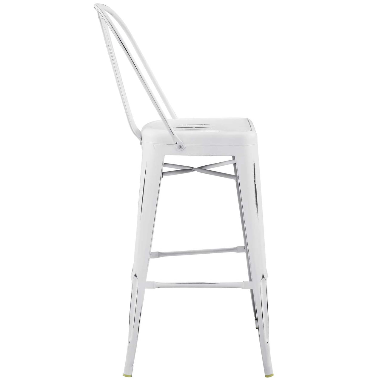 Vintage Flair Bar Side Stool, White
