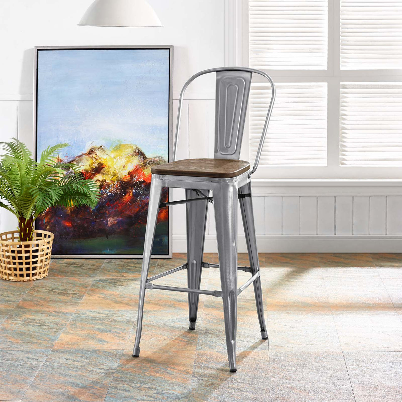 Vintage Flair Bar Stool, Gunmetal