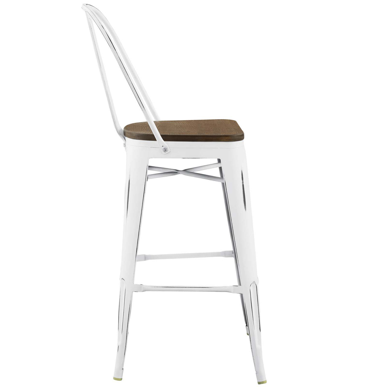 Vintage Flair Bar Stool, White
