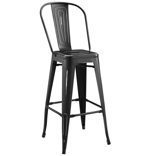 Vintage Flair Metal Bar Side Stool, Black