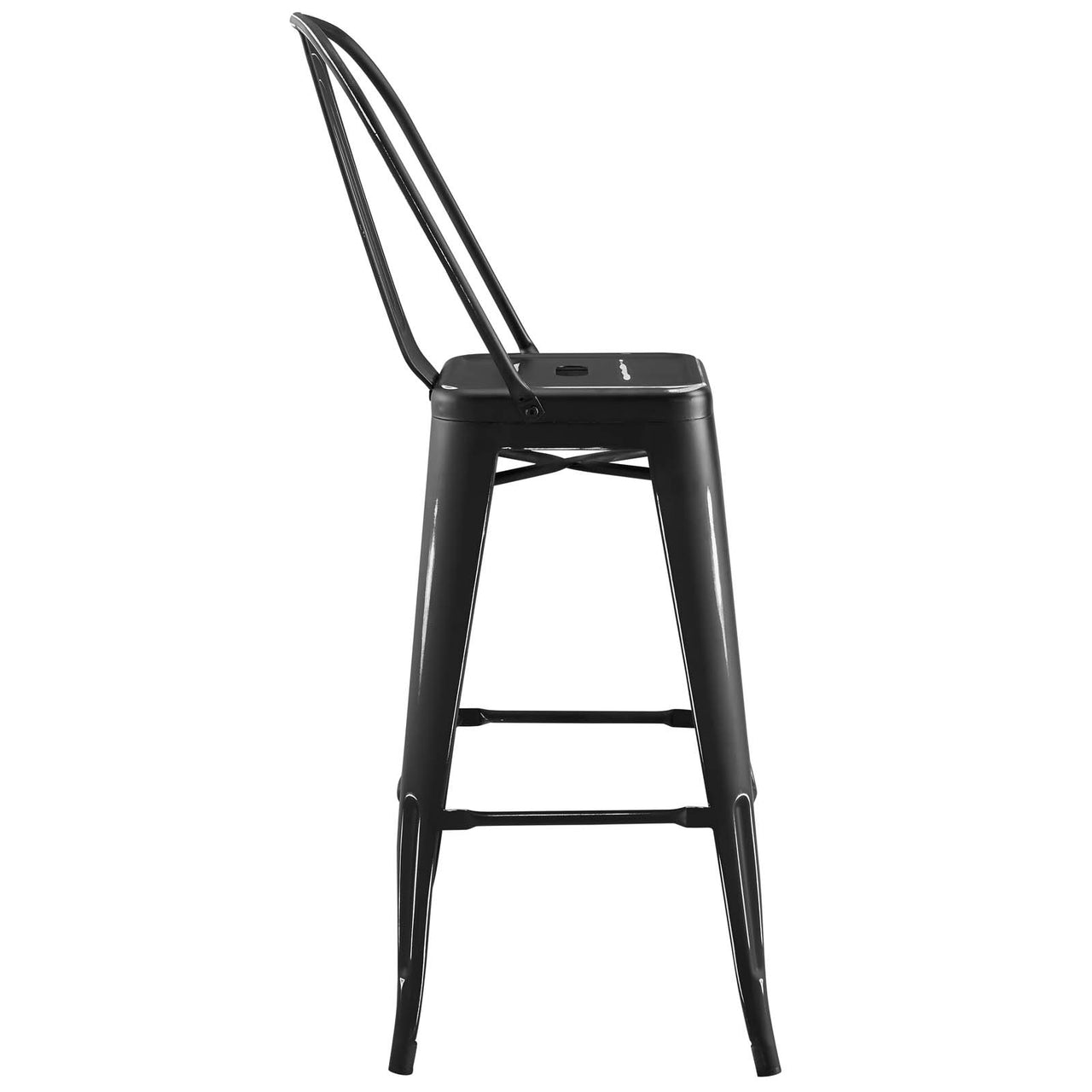 Vintage Flair Metal Bar Side Stool, Black