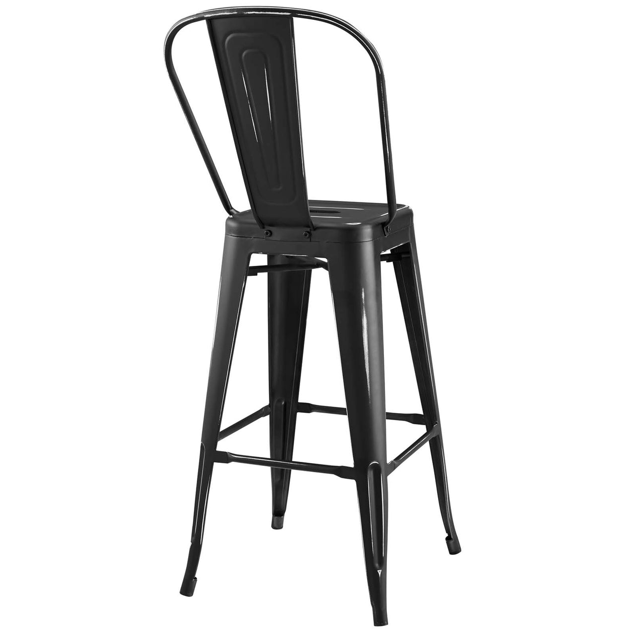 Vintage Flair Metal Bar Side Stool, Black