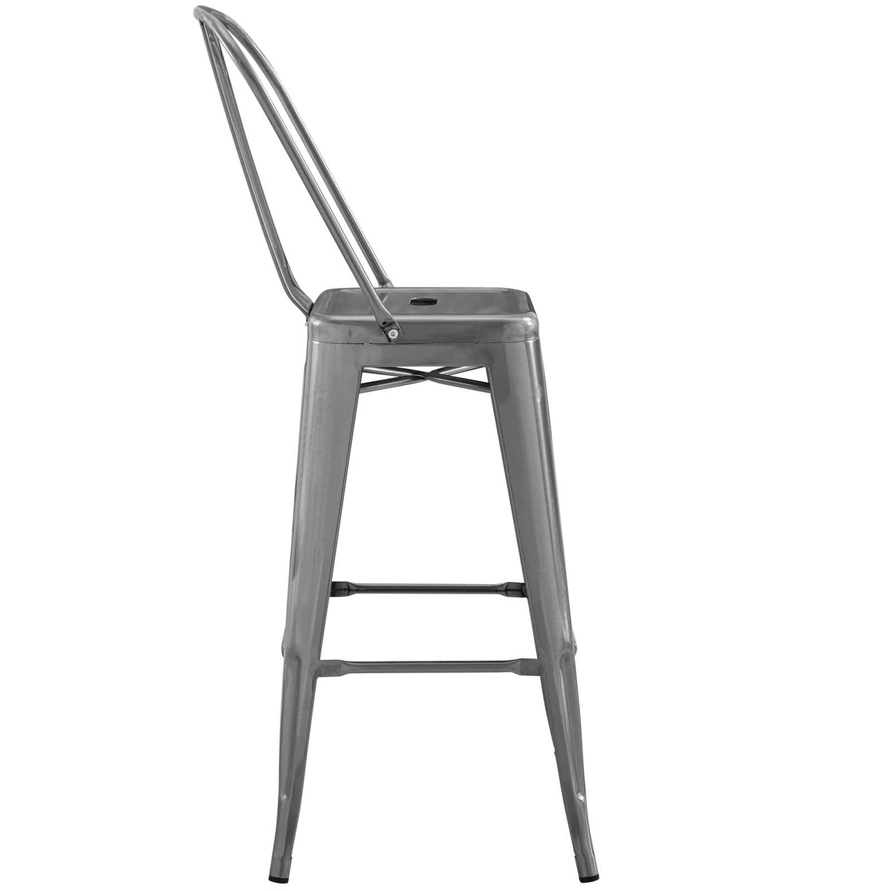 Vintage Flair Metal Bar Side Stool, Gunmetal