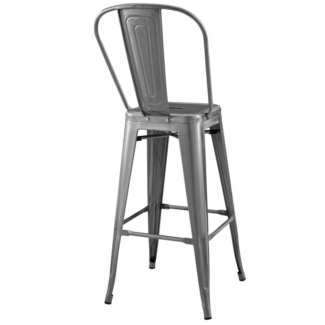 Vintage Flair Metal Bar Side Stool, Gunmetal