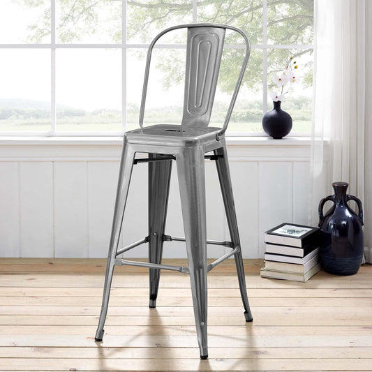 Vintage Flair Narrow Bar Side Stool, Gunmetal