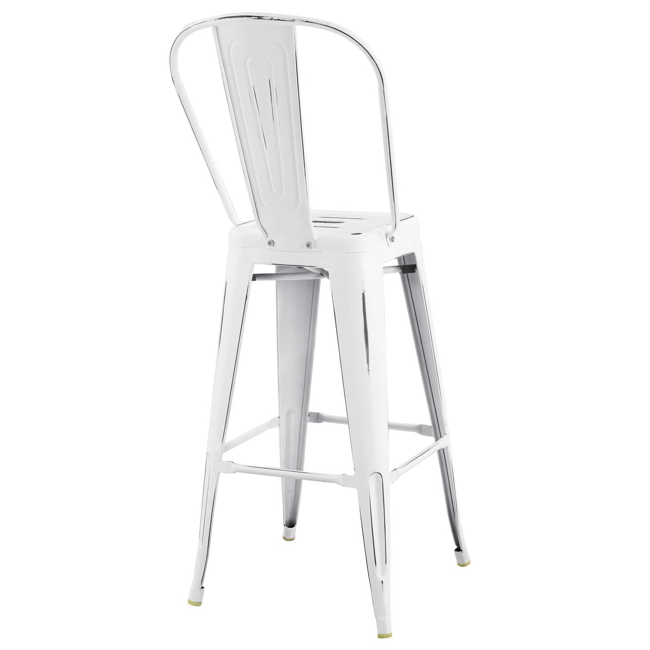 Vintage Flair Metal Bar Side Stool, White