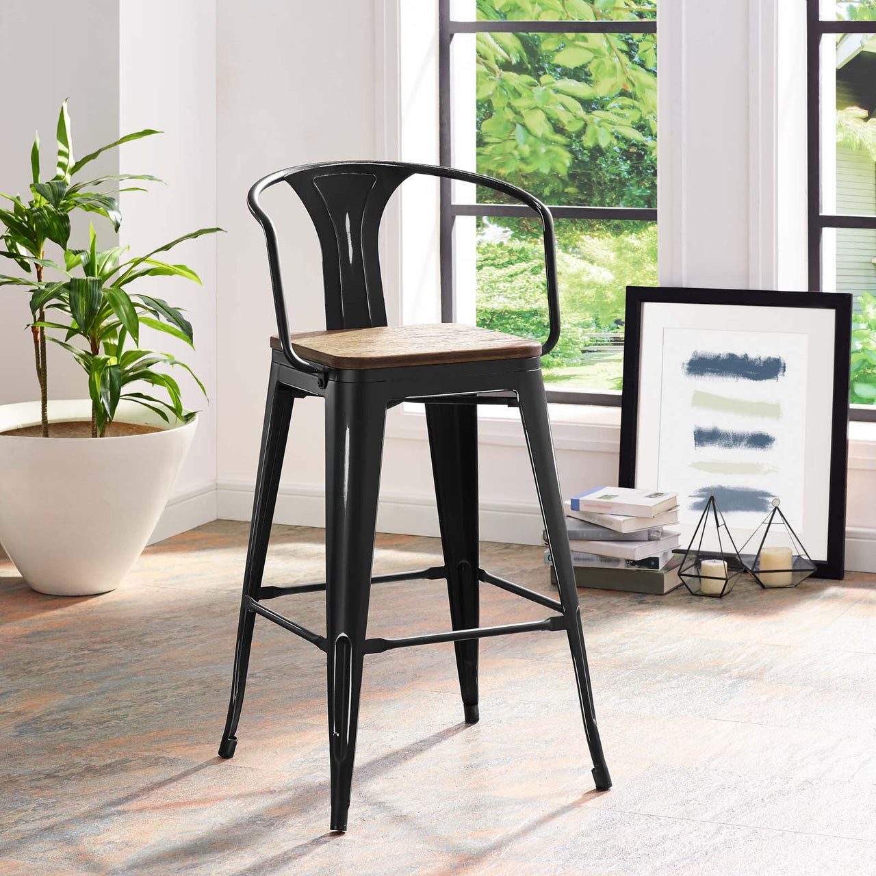 Vintage Flair Bar Stool, Black