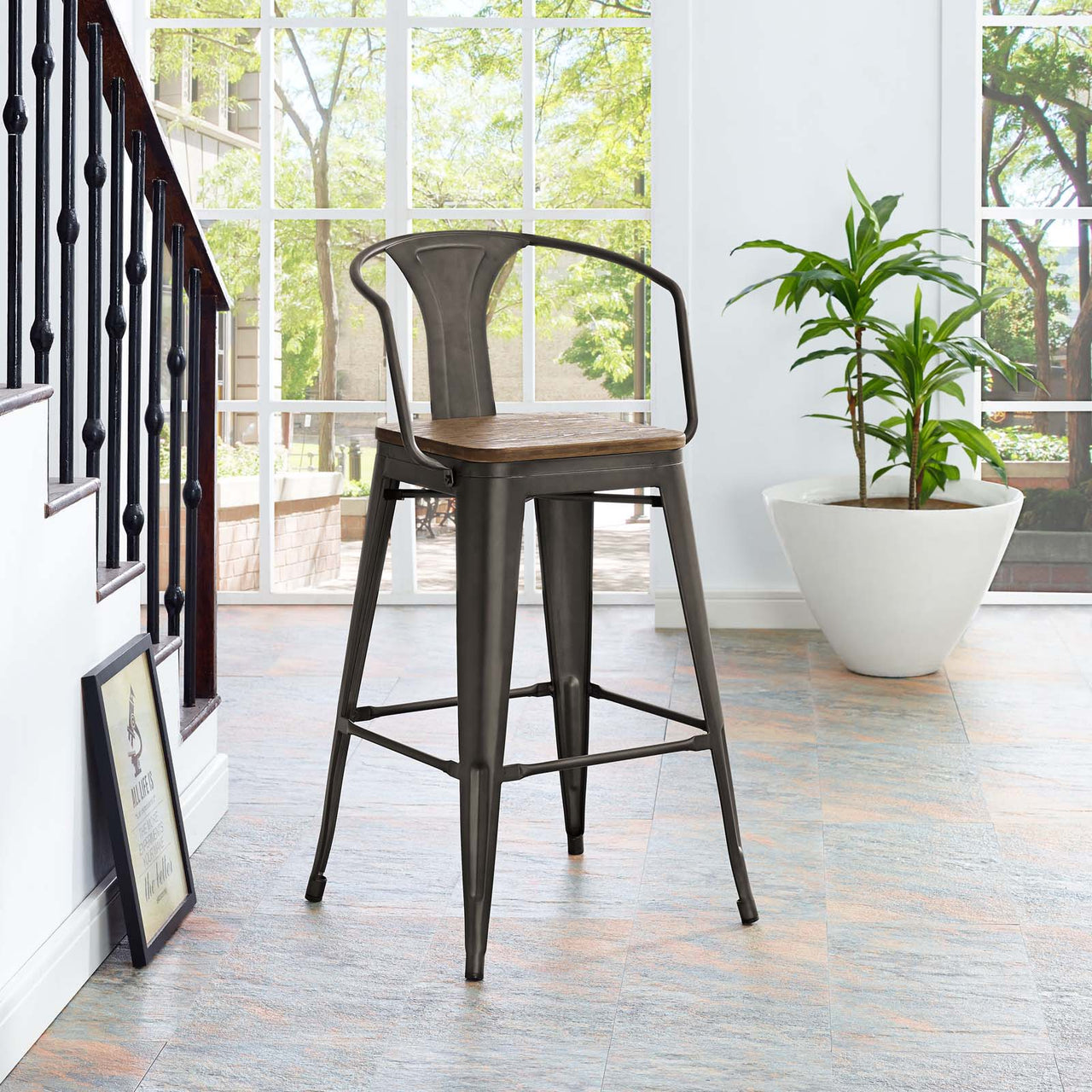 Vintage Flair Bar Stool, Brown