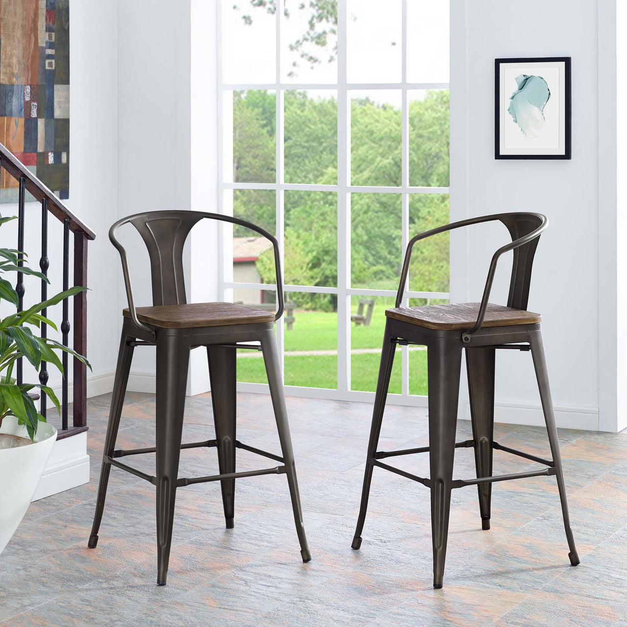 Vintage Flair Bar Stool, Brown