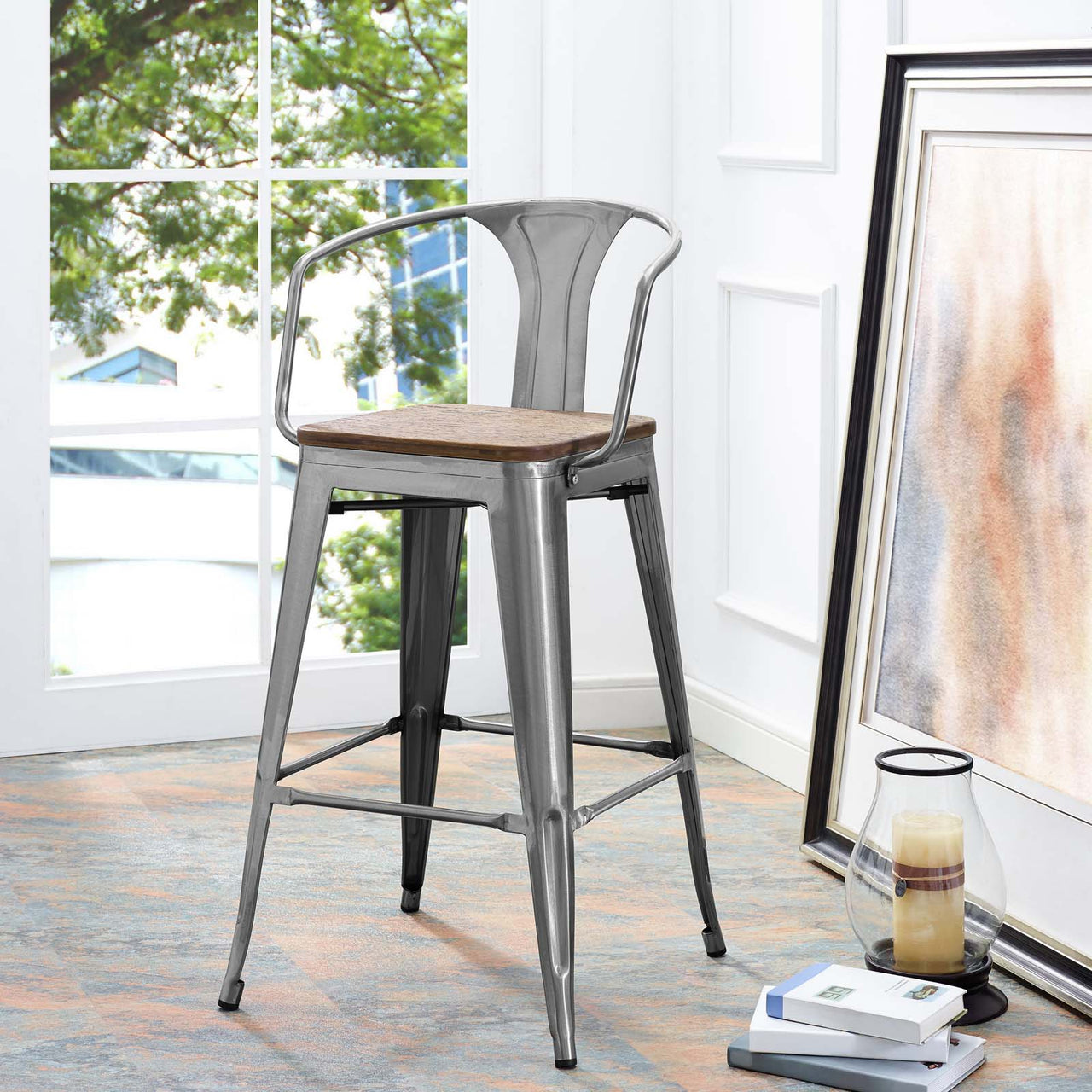 Vintage Flair Bar Stool, Gunmetal