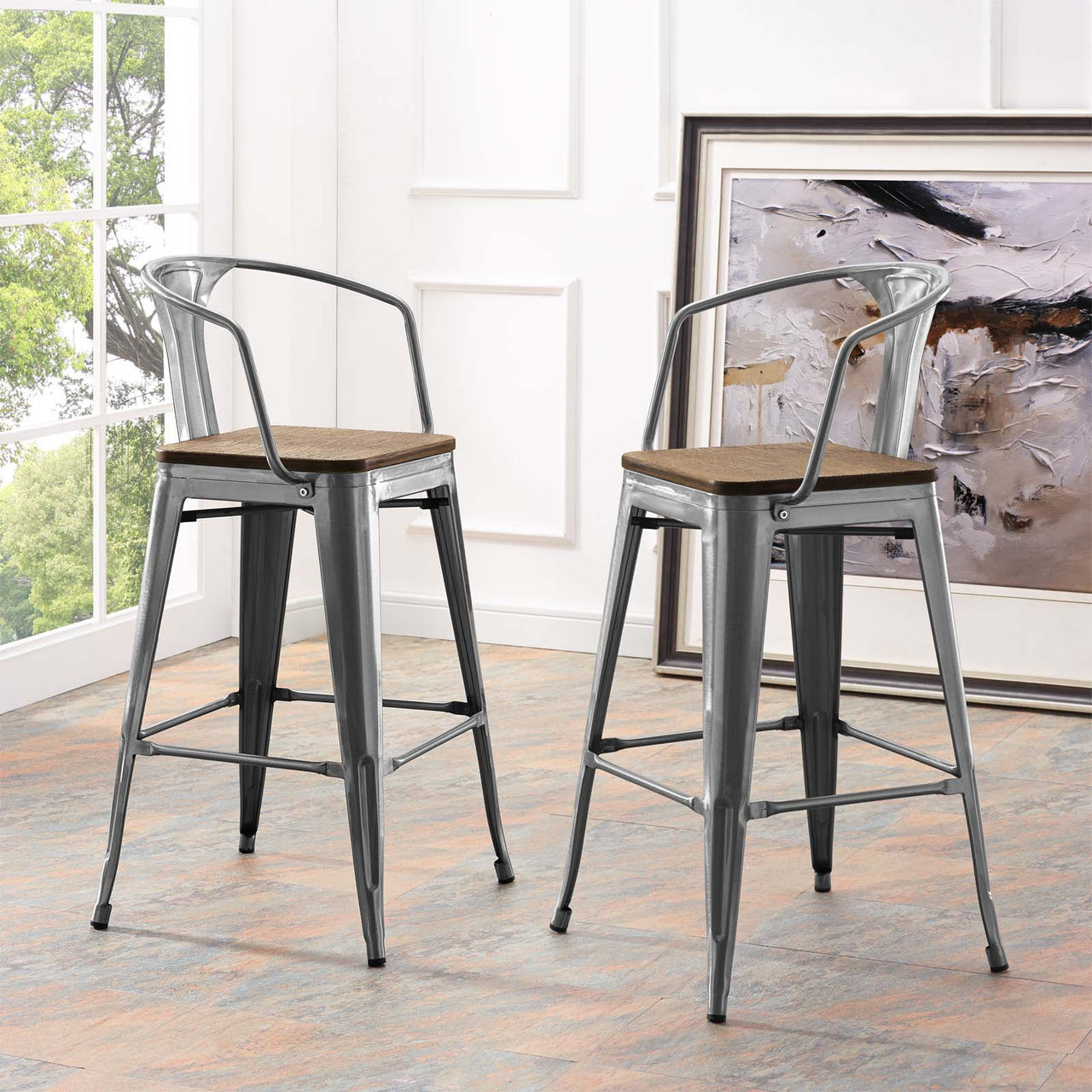 Vintage Flair Bar Stool, Gunmetal